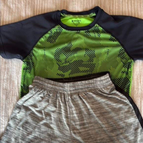 NBA/ AND1 Kids Shorts and Shirt Set - Green and Gray - Picture 1 of 4